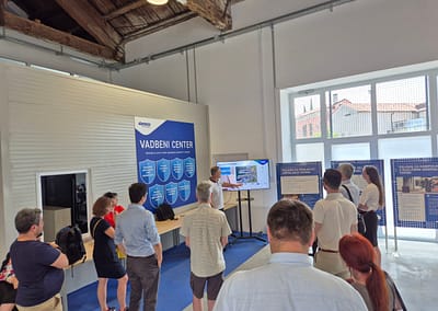 Modern training center building with glass facade and entrance area, part of the Inno2MARE project infrastructure.